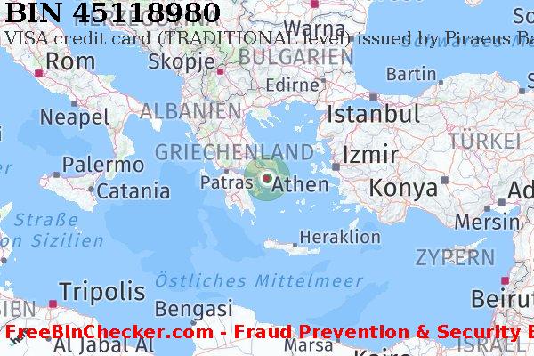 45118980 VISA credit Greece GR BIN-Liste