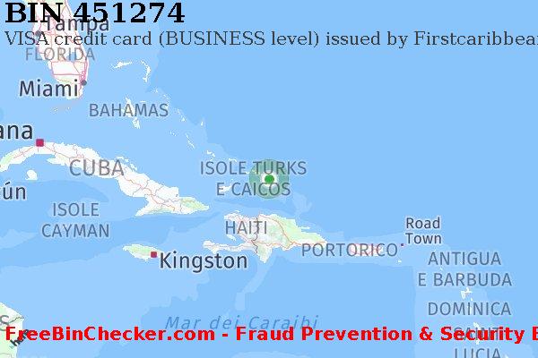 451274 VISA credit Turks and Caicos Islands TC Lista BIN