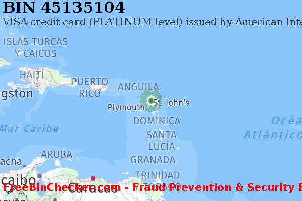 45135104 VISA credit Antigua and Barbuda AG Lista de BIN