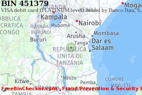 451379 VISA debit Tanzania TZ Lista BIN