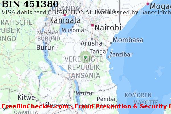 451380 VISA debit Tanzania TZ BIN-Liste
