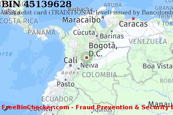 45139628 VISA debit Colombia CO Lista de BIN