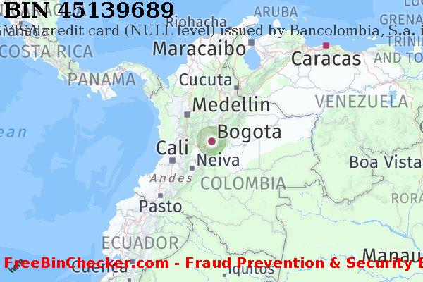 45139689 VISA credit Colombia CO BIN List