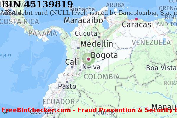 45139819 VISA debit Colombia CO BIN List