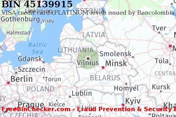 45139915 VISA credit Lithuania LT BIN List