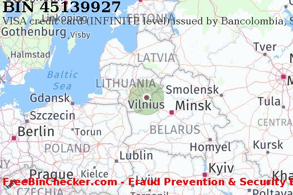 45139927 VISA credit Lithuania LT BIN List