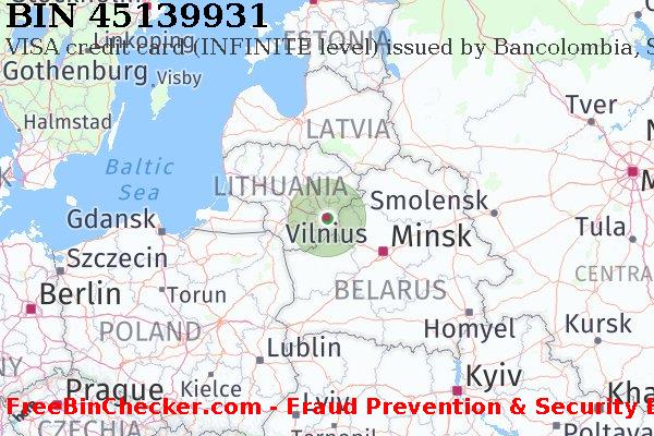 45139931 VISA credit Lithuania LT BIN List