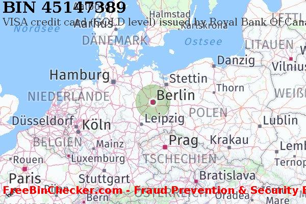45147389 VISA credit Germany DE BIN-Liste