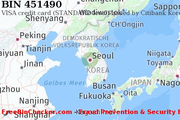 451490 VISA credit South Korea KR BIN-Liste