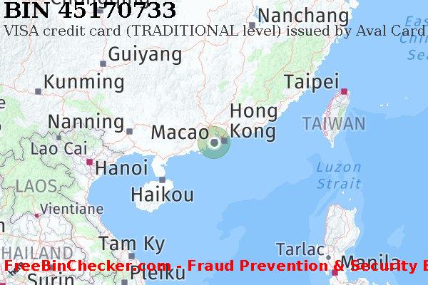 45170733 VISA credit Macau MO BIN List