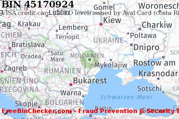 45170924 VISA credit Moldova MD BIN-Liste