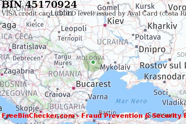 45170924 VISA credit Moldova MD Lista BIN