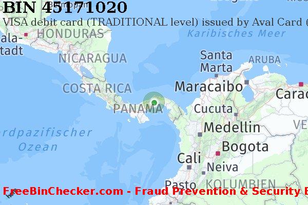 45171020 VISA debit Panama PA BIN-Liste