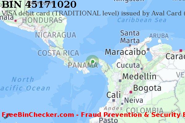 45171020 VISA debit Panama PA BIN Lijst