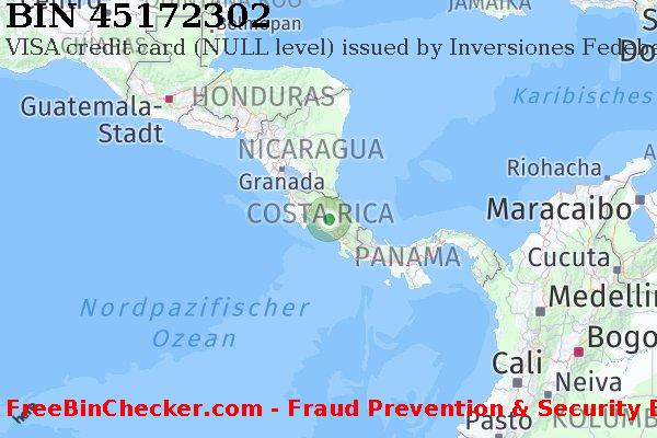 45172302 VISA credit Costa Rica CR BIN-Liste