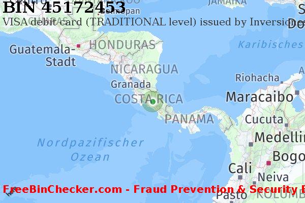 45172453 VISA debit Costa Rica CR BIN-Liste