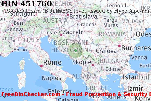 451760 VISA debit Bosnia and Herzegovina BA BIN Lijst