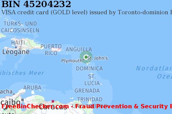 45204232 VISA credit Antigua and Barbuda AG BIN-Liste
