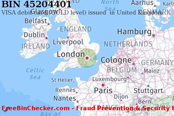 45204401 VISA debit United Kingdom GB बिन सूची