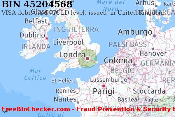 45204568 VISA debit United Kingdom GB Lista BIN