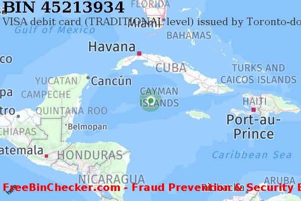 45213934 VISA debit Cayman Islands KY BIN List
