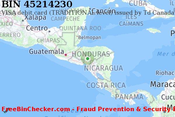 45214230 VISA debit Honduras HN BIN Liste 