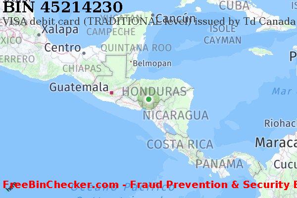 45214230 VISA debit Honduras HN Lista BIN