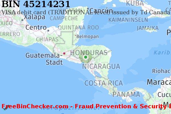 45214231 VISA debit Honduras HN BIN-Liste