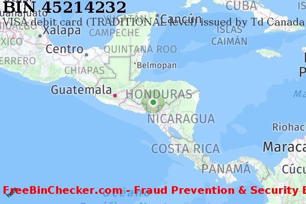 45214232 VISA debit Honduras HN Lista de BIN
