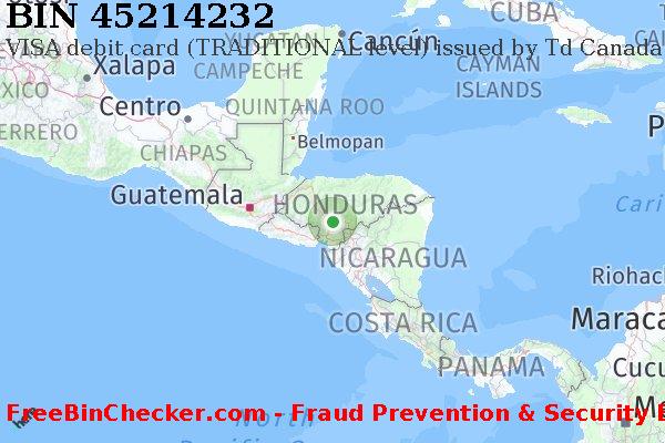 45214232 VISA debit Honduras HN BIN Danh sách