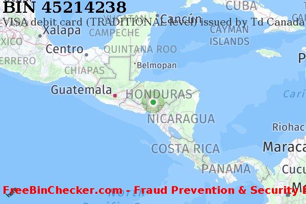 45214238 VISA debit Honduras HN বিন তালিকা