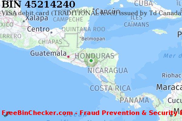 45214240 VISA debit Honduras HN BIN Liste 