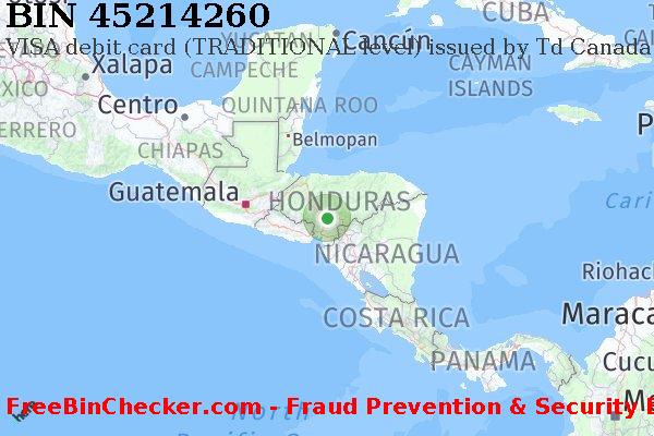 45214260 VISA debit Honduras HN BIN List