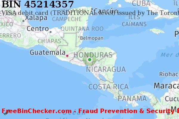 45214357 VISA debit Honduras HN BIN Liste 