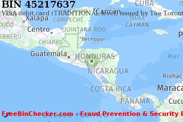 45217637 VISA debit Honduras HN Lista BIN