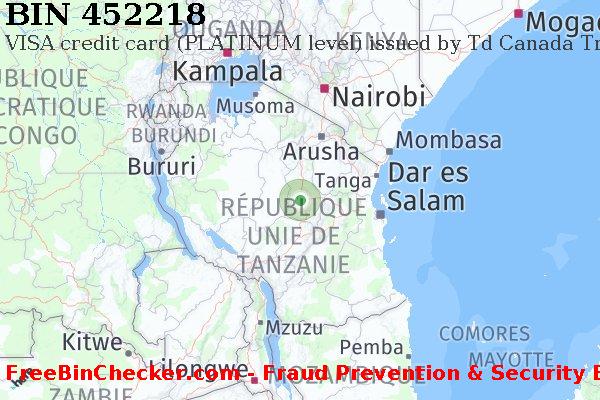 452218 VISA credit Tanzania TZ BIN Liste 