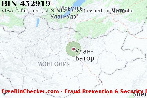 452919 VISA debit Mongolia MN Список БИН