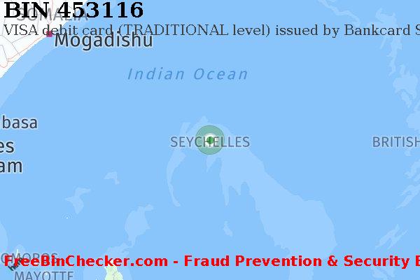 453116 VISA debit Seychelles SC BIN List