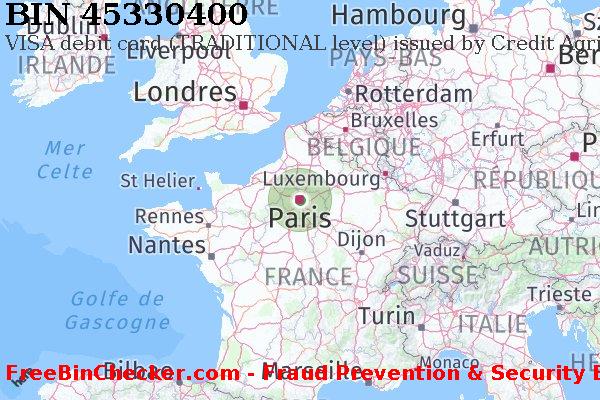 45330400 VISA debit France FR BIN Liste 