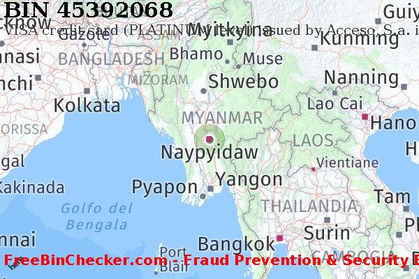 45392068 VISA credit Myanmar MM Lista BIN