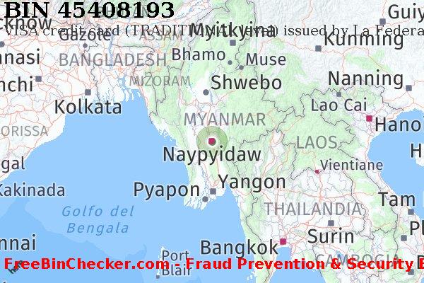 45408193 VISA credit Myanmar MM Lista BIN