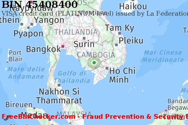 45408400 VISA credit Cambodia KH Lista BIN