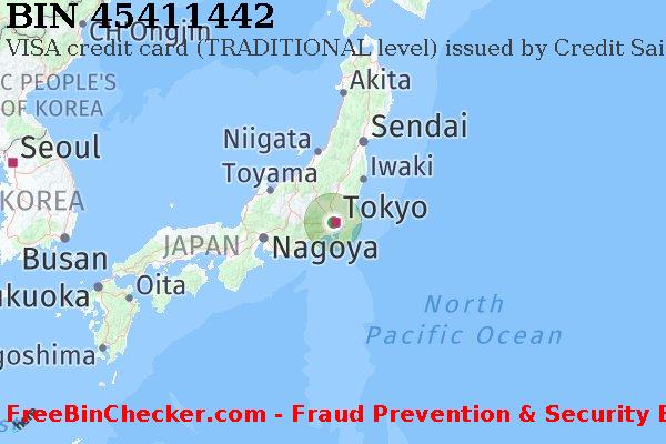 45411442 VISA credit Japan JP बिन सूची