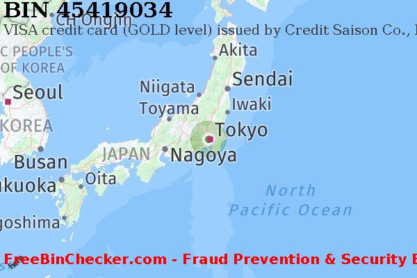 45419034 VISA credit Japan JP बिन सूची