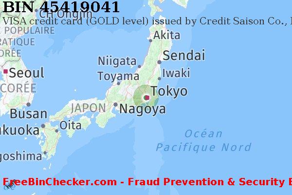 45419041 VISA credit Japan JP BIN Liste 