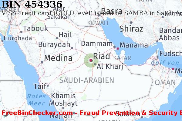 454336 VISA credit Saudi Arabia SA BIN-Liste