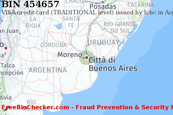 454657 VISA credit Argentina AR Lista BIN