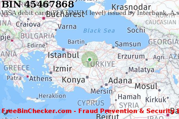 45467868 VISA debit Turkey TR BIN List