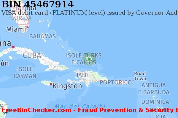 45467914 VISA debit Turks and Caicos Islands TC Lista BIN