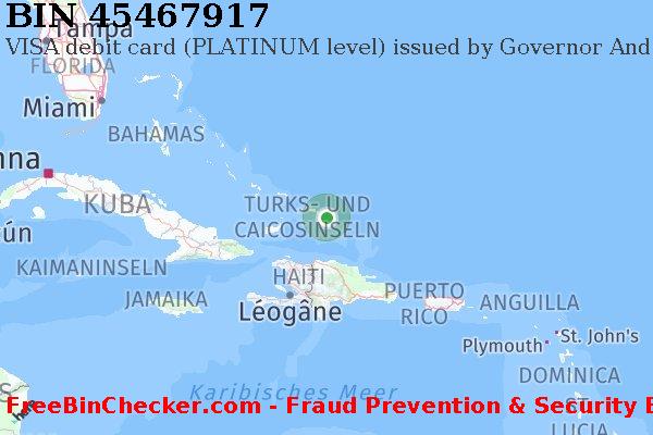 45467917 VISA debit Turks and Caicos Islands TC BIN-Liste